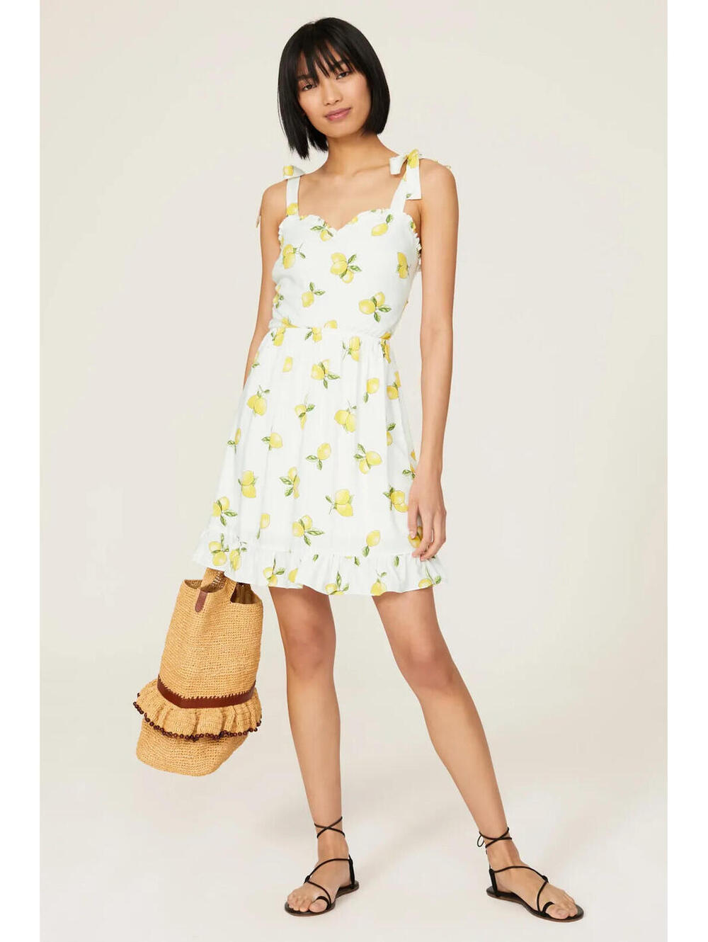 Slate & Willow Lemon Tie Strap Dress Size 0